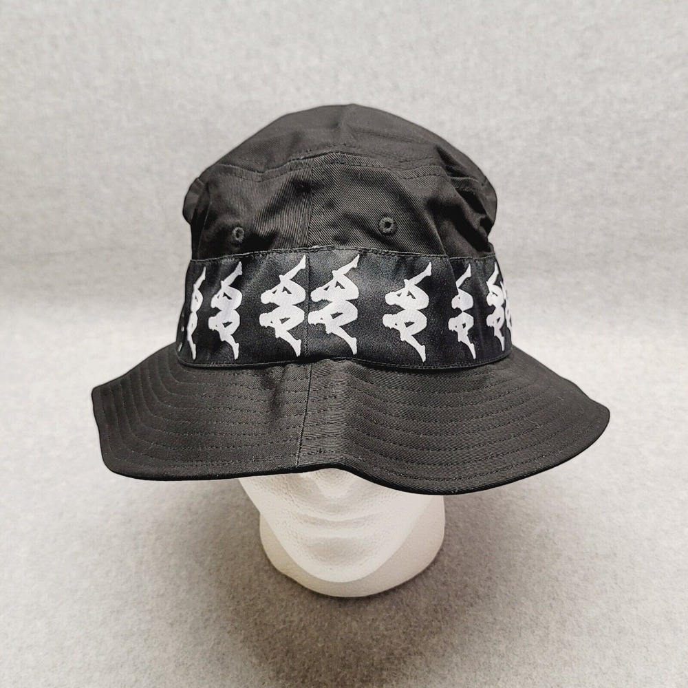 Kappa 222 Banda Bzahlab‎ Black Bucket Hat Men's Adult Size Lg 59 Cotton Logo Cap